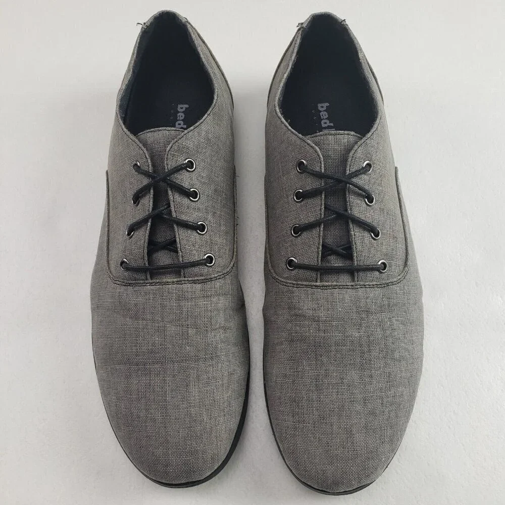 Bed Stu Canvas Oxford Shoe Mens 12 Gray Lace Up Casual Dress Loafer